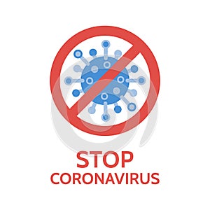 Virus stop icon. Coronavirus protection symbol. Danger bacteria isolated on white background. Antiviral immunity. Vector photo