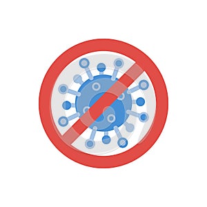 Virus stop icon. Coronavirus protection symbol. Danger bacteria isolated on white background. Stop coronavirus concept