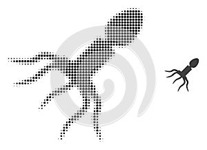 Virus Structure Halftone Dot Icon