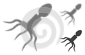 Virus Structure Halftone Dotted Icon