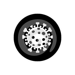 Virus symbol with black circle