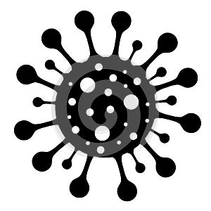 Virus, symbol for disease, infection or danger, black icon