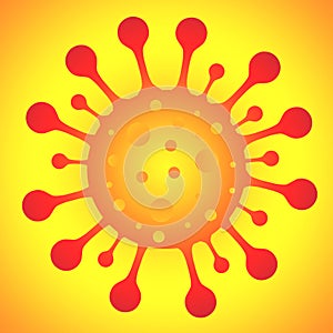Virus, symbol for disease, infection or danger, colorful icon