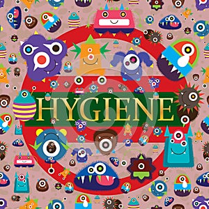 Virus tell hygiene important seamless pattern