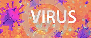 Virus theme with viral objects