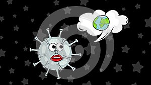 Virus with though about Earth dark