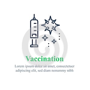 Virus vaccine research concept, preventive immune vaccination