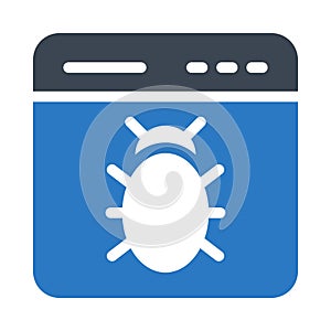 Virus glyph colour vector icon