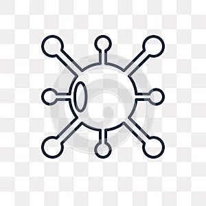 Virus vector icon isolated on transparent background, linear Virus transparency concept can be used web and mobile