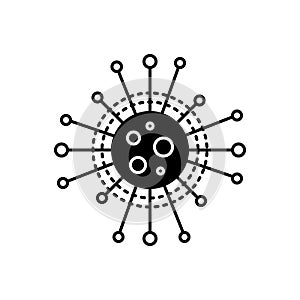 Black solid icon for Virus, bacteria and germs photo