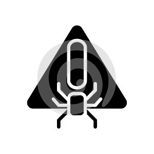 Virus warning black glyph icon photo