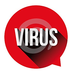 Virus Warning sign label bubble