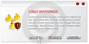 Virus warning window