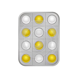 Virus white yellow pill tablet medical help icon