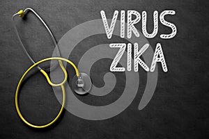 Virus Zika Handwritten on Chalkboard. 3D Illustration. photo