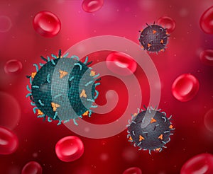 Viruses Blood Realistic Composition