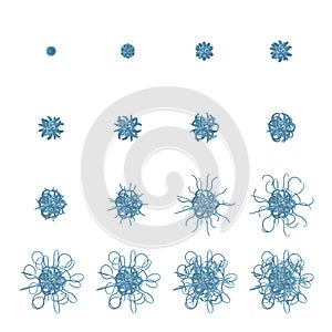 Viruses or blue cell with filaments