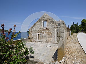 Vis Island, Croatia. Ruins of the Yugoslav War.