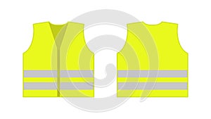 Vis vest. Visible jacket. Yellow visible vest for safety. Jacket for construction, police and security. High visibility of