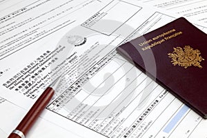 Visa application form for Hong Kong