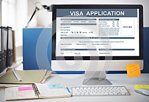 Visa Application Form Immigration Concept