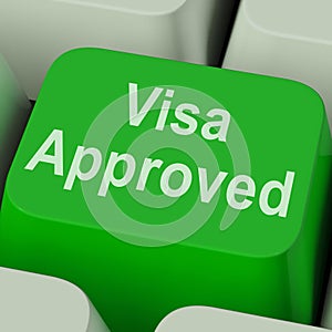 Visa Approved Key Shows Country Admission Authorized