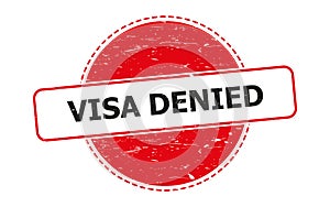 Visa denied stamp on white