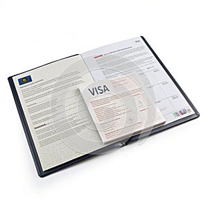 Visa Document Transportation on white background