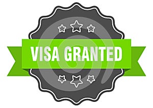 visa granted label. visa granted isolated seal. sticker. sign