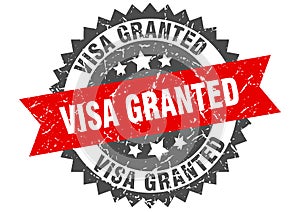 Visa granted stamp. visa granted grunge round sign.