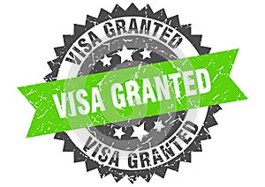visa granted stamp. visa granted grunge round sign.