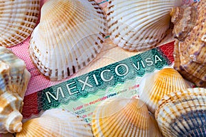 The visa of Mexico and sea cockleshells