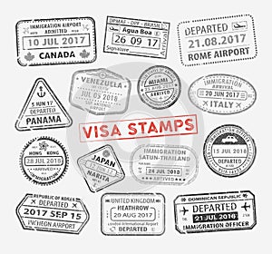 Visa passport stamp