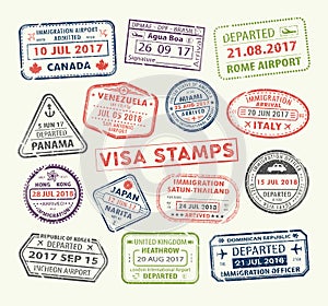 Visa passport stamp