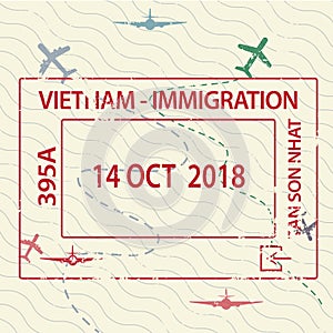 Visa passport stamp to Vietnam