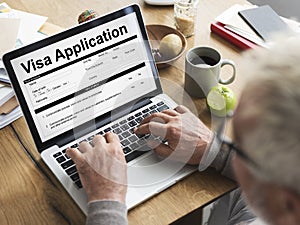Visa Registration Form Application Concept