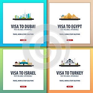 Visa to Dubai, UAE, Egypt, Israel, Turkey. Document for travel. Visa application centre.