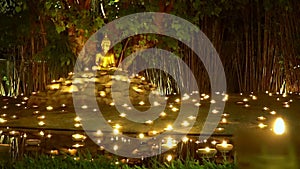 Visakha Bucha Day , candles in religious ceremony ,Chiang mai Thailand.