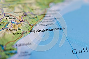 Visakhapatnam on map photo