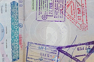 Visas in passport