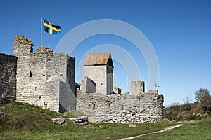 Visby medieval wall and old town in Gotland