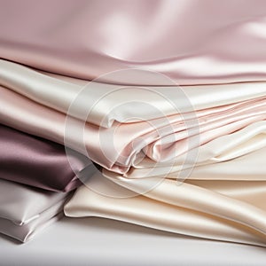 Viscose Plain Sheet Pillowcases In Muted Colors - Light Magenta And Beige