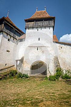 Entrance tower of Viscri fortified church, Transylvania, Romania