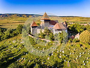 Viscri Fortified Medieval Saxon Church in the village of Viscri, Transylvania, Romania built as a stronghold fortification by