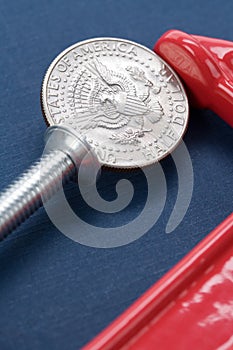 Vise Grip and coin