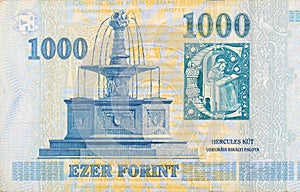 Visegrad Royal Fountain on Hungary 1000 Forint 2006 Banknote fragment