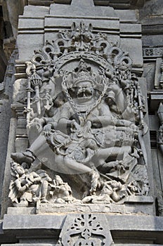 Vishnu Avatar, Narasimha Part Lion and part man. Chennakeshava Temple complex, 12th-century Hindu temple dedicated to lord Vishnu,