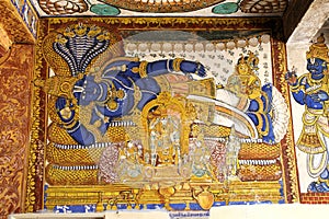 Vishnu painting at Sri Ranganathasamy temple, Trichy, India