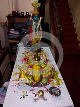 Vishu kani , a ceremany for the kerala hindu celebration of vishu