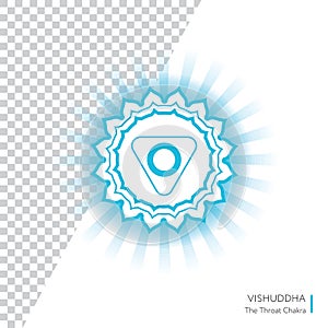 Vishuddha. Chakra vector isolated minimalistic flat icon